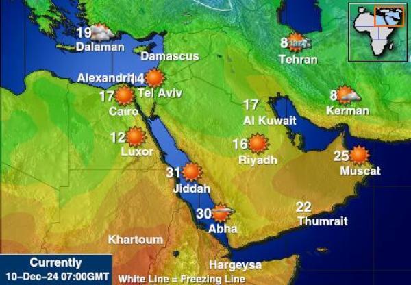 Egypti Sääennuste lämpötila kartalla 