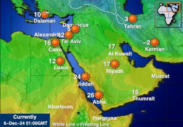 Egypti Sääennuste lämpötila kartalla 