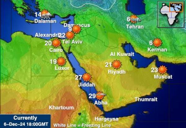 Egypti Sääennuste lämpötila kartalla 