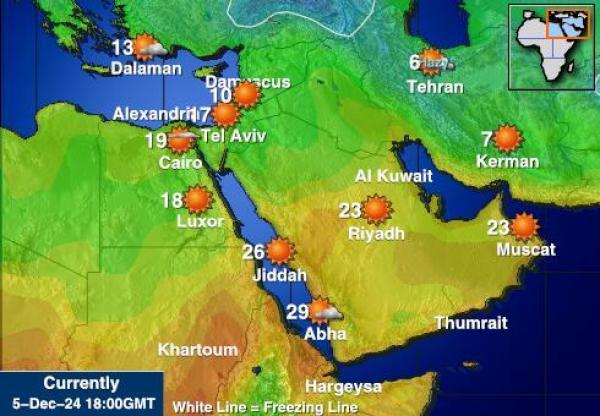 Egypti Sääennuste lämpötila kartalla 