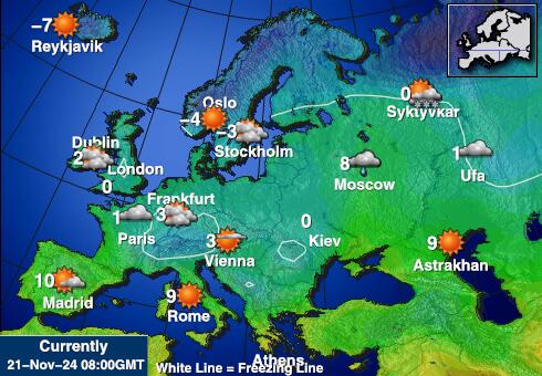 European Union Weather Forecast Temperature Map 