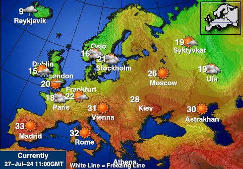 European Union Weather Forecast Temperature Map 