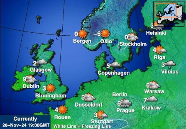 Farski otoci Vremenska prognoza, temperatura, karta 