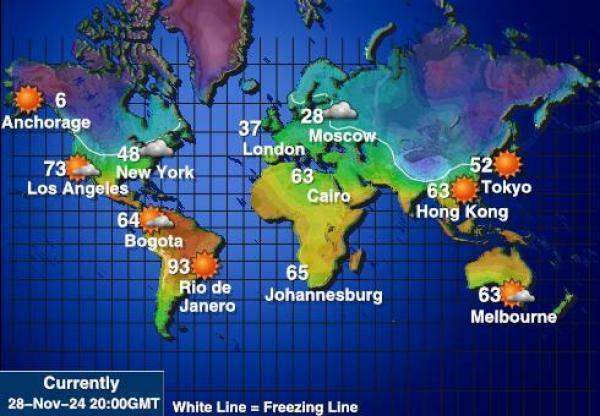 Fidži Vremenska prognoza, temperatura, karta 