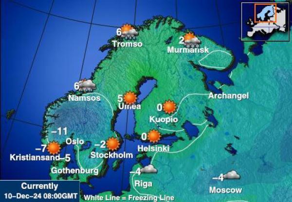 Suomi Sääennuste lämpötila kartalla 