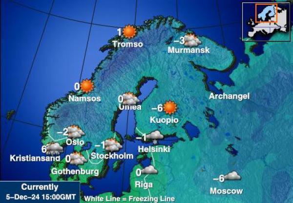 Suomi Sääennuste lämpötila kartalla 