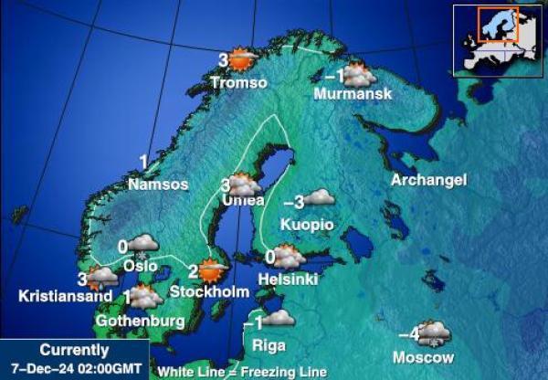 Suomi Sääennuste lämpötila kartalla 