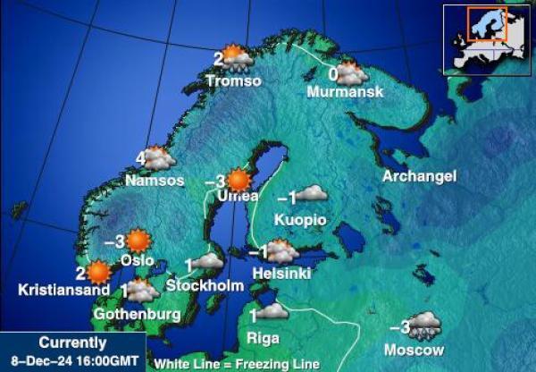 Suomi Sääennuste lämpötila kartalla 