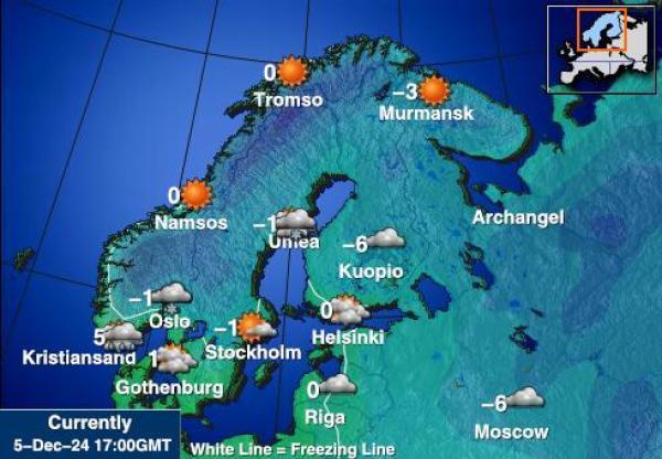 Suomi Sääennuste lämpötila kartalla 