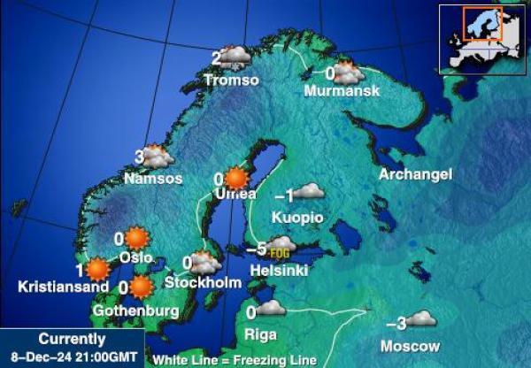 Suomi Sääennuste lämpötila kartalla 