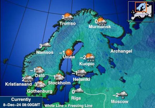 Suomi Sääennuste lämpötila kartalla 