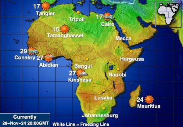 Gabon Vremenska prognoza, temperatura, karta 