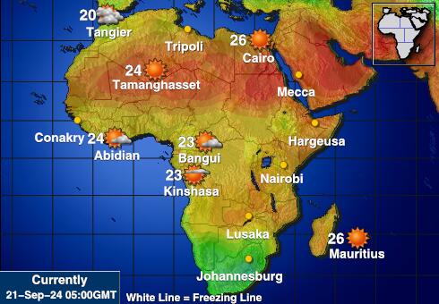 Gabón Mapa del tiempo la temperatura de previsión 