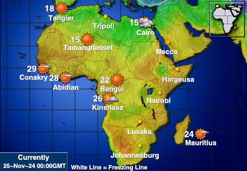 Gabon Weersverwachting Temperatuur Kaart 