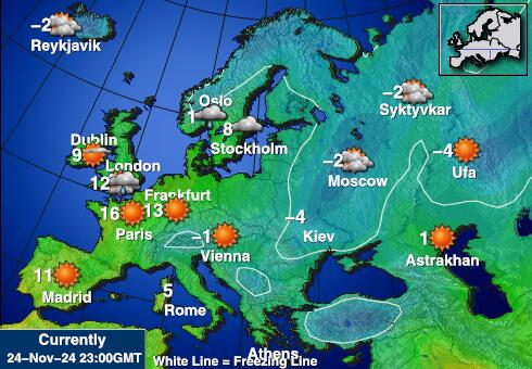 Gibraltar Weersverwachting Temperatuur Kaart 