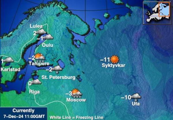 Kreikka Sääennuste lämpötila kartalla 