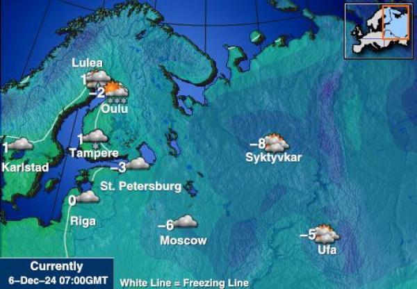 Kreikka Sääennuste lämpötila kartalla 