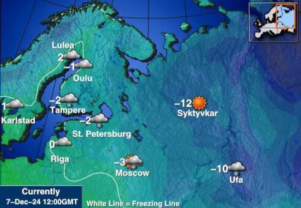 Kreikka Sääennuste lämpötila kartalla 