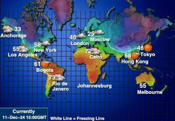 グリーンランド 天気予報温度マップ 