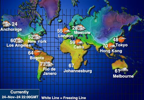 Grenland Vremenska prognoza, temperatura, karta 