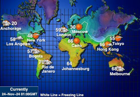 Guam Prognoza pogody temperaturę na mapie 