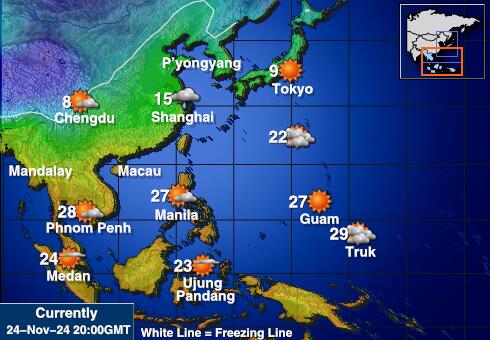 Hong Kong Vremenska prognoza, temperatura, karta 