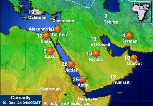 Iran Sääennuste lämpötila kartalla 