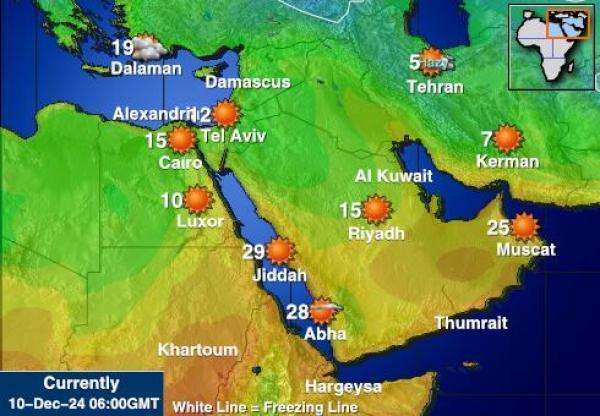 Iran Sääennuste lämpötila kartalla 