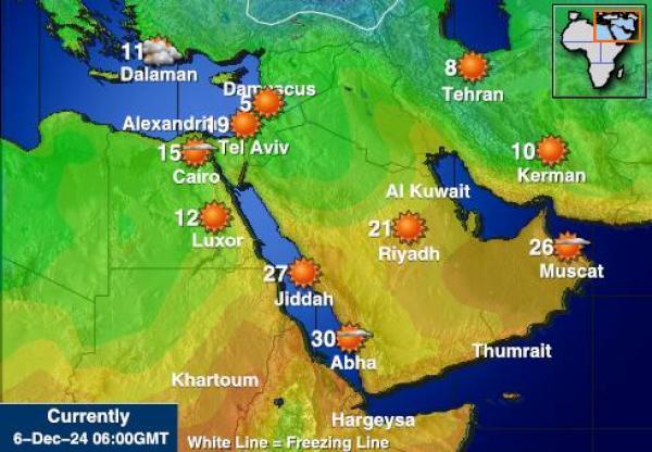 Iran Sääennuste lämpötila kartalla 