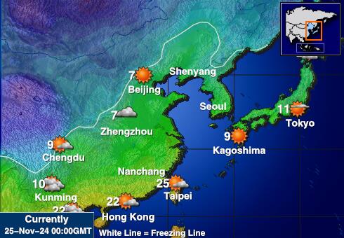 Japan Weersverwachting Temperatuur Kaart 