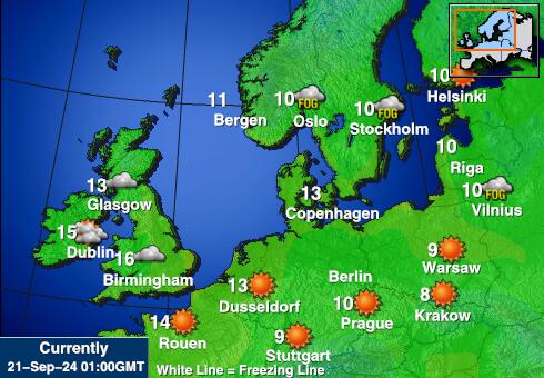 Jersey Værmelding Temperatur kart 