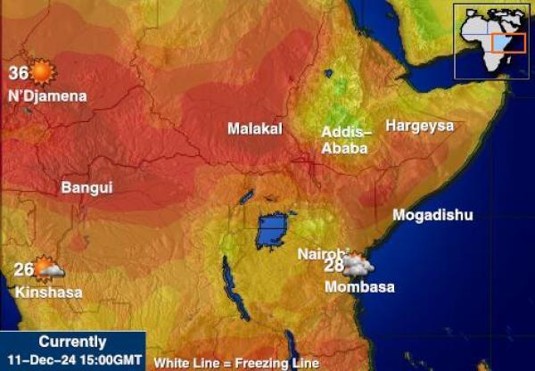 ケニア 天気予報温度マップ 