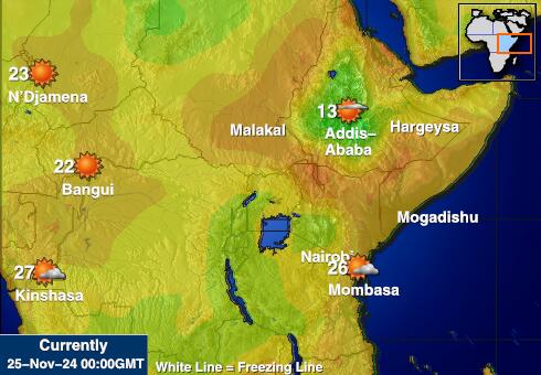 Kenia Weersverwachting Temperatuur Kaart 