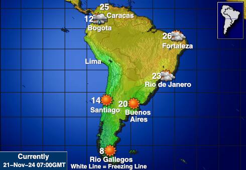 Latin America Weather Forecast Temperature Map 