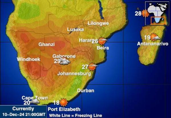 lesotho Sääennuste lämpötila kartalla 