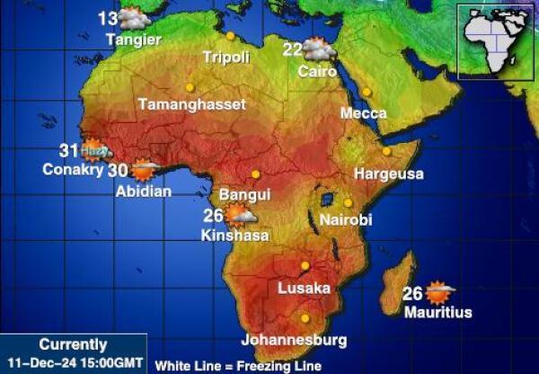 リベリア 天気予報温度マップ 