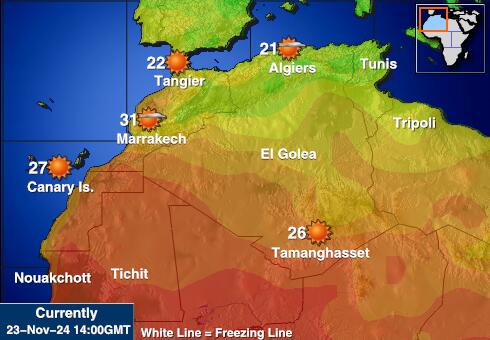 Libia Prognoza pogody temperaturę na mapie 