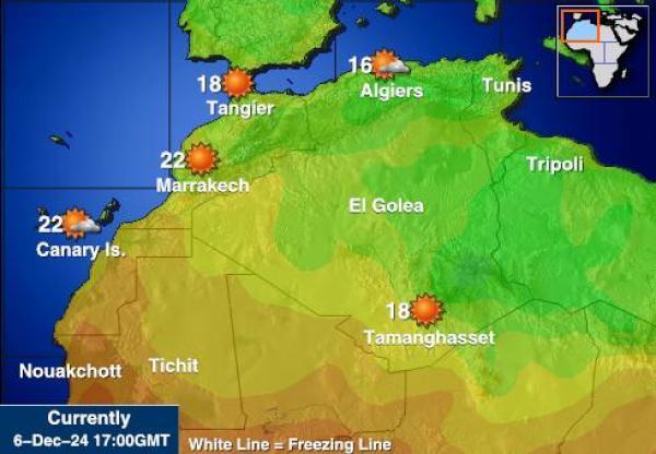 Libya Sääennuste lämpötila kartalla 