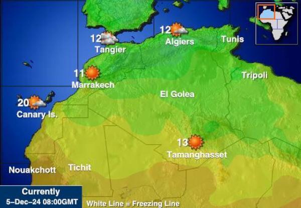 Libya Sääennuste lämpötila kartalla 