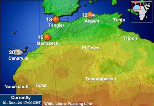 Libya Sääennuste lämpötila kartalla 