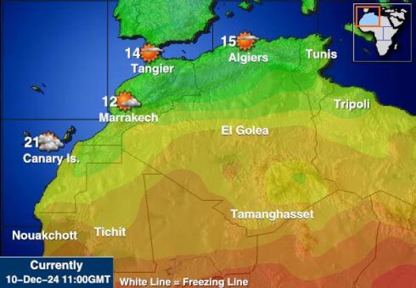 Libya Sääennuste lämpötila kartalla 