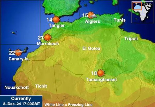 Libya Sääennuste lämpötila kartalla 