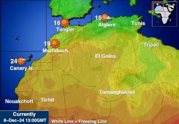 Libya Sääennuste lämpötila kartalla 