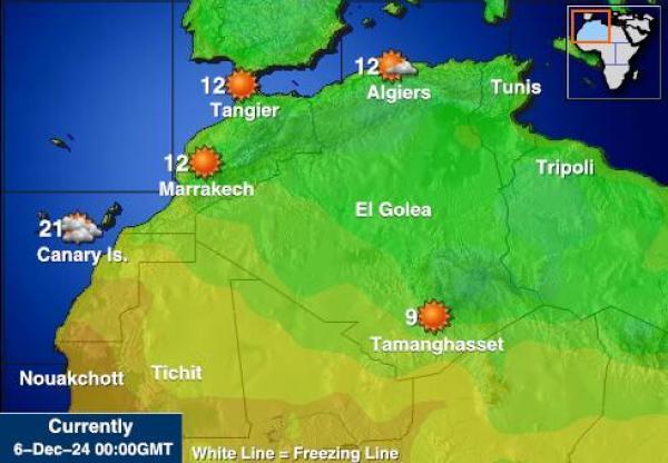 Mauritania Sääennuste lämpötila kartalla 