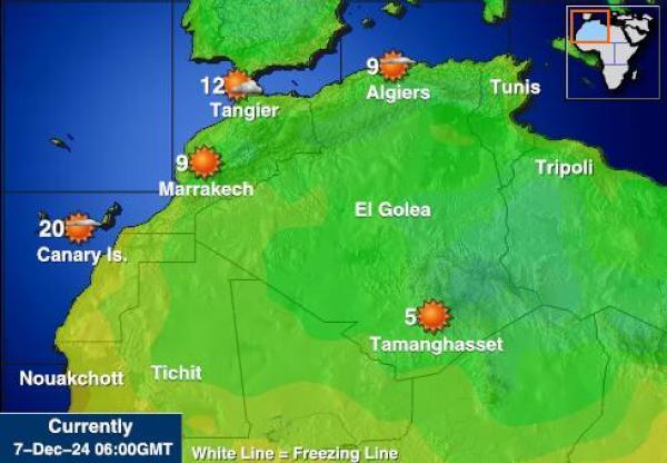 Mauritania Sääennuste lämpötila kartalla 