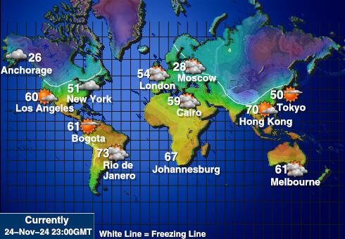 Micronesië Weersverwachting Temperatuur Kaart 