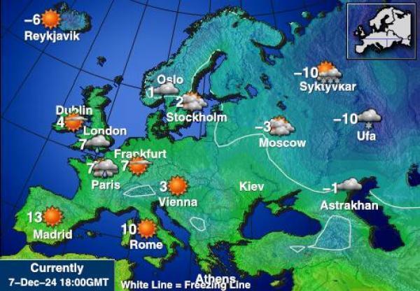 Moldova Sääennuste lämpötila kartalla 