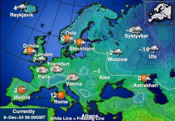 Moldova Sääennuste lämpötila kartalla 