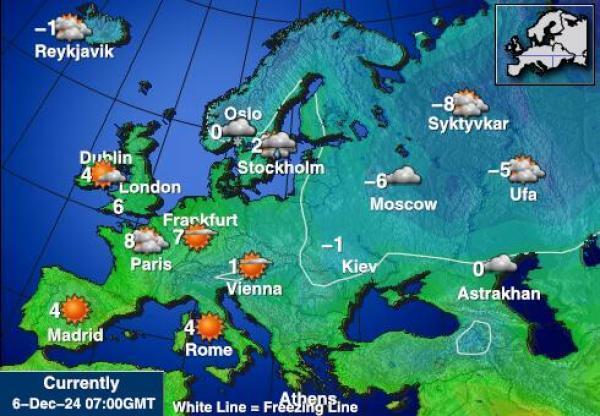 Moldova Sääennuste lämpötila kartalla 