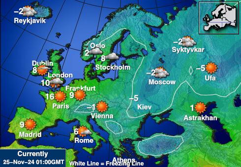 Moldavië Weersverwachting Temperatuur Kaart 